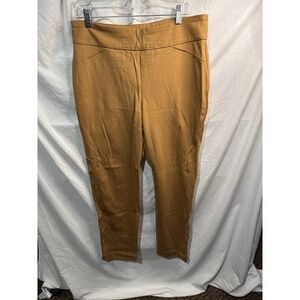 Charter Club Cambridge Slim Women Camel Brown Stretch Pants Size 14